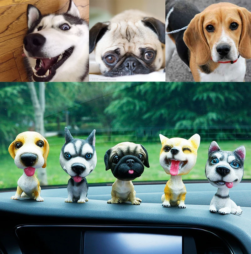 

dog shake head Car ornament 3D Cute Stickers Corgi Husky Shake Head Doll Dog Car Nodding Dog Internal Animal Creative Sticker