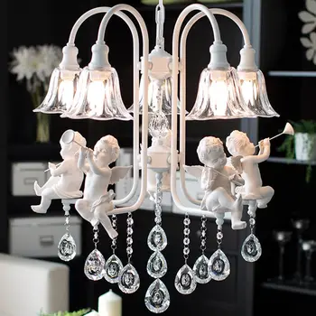 

Modern crystal Chandeliers with the angel for living room light modern lamps lustre lighting led
