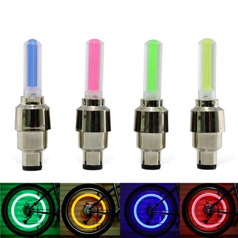 Flash Deal Bike Accessories Bicycle Light Colorful LED Bike light Car Tyre Cycling bycicle Wheel Valve Caps Spokes lights 1