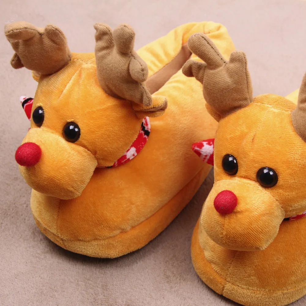 SAGACE/Женская обувь; коллекция года; детские тапочки с оленем; домашняя обувь для мальчиков и девочек; зимние домашние теплые плюшевые хлопковые рождественские тапочки с героями мультфильмов