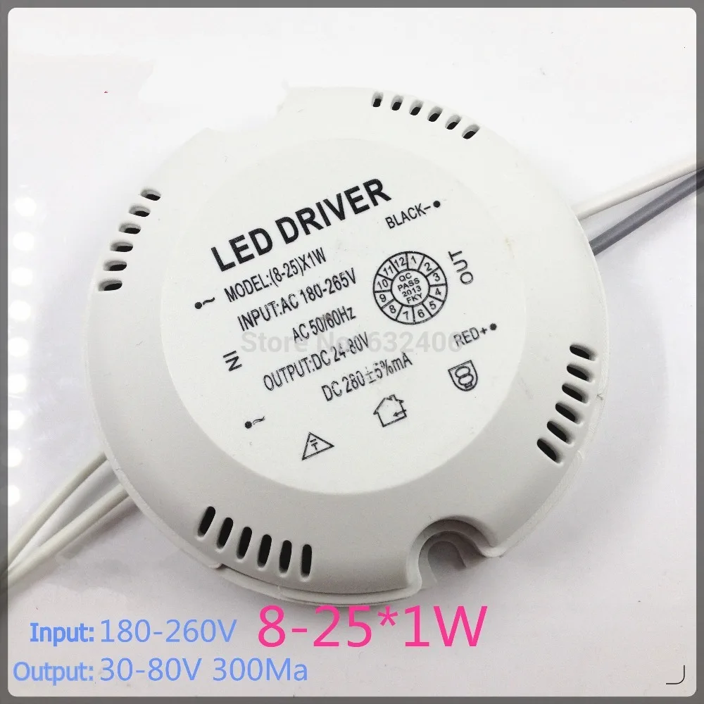 

5PCS (8-25)*1W ,AC 180~260v External High power Driver For LED Lamp Light Constant Current Driver Power Supply