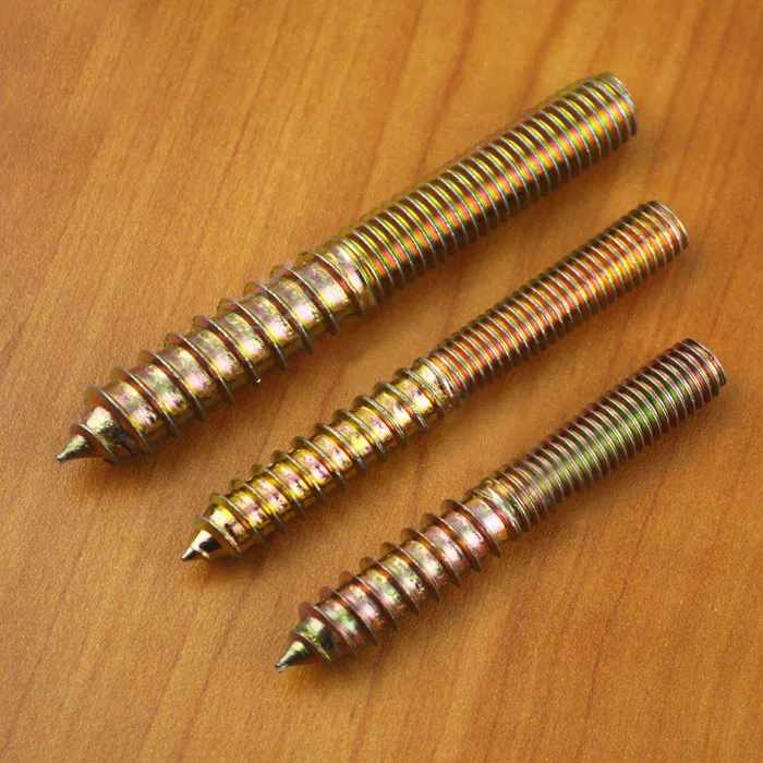 Bolts M6x60 Furniture Double thread bolt self tapping wood stair Screw