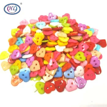 

HL 10MM 50/100pcs/200pcs Mix Color Heart Flatback Plastic Buttons 2 Holes DIY Scrapbooking Kid's Garment Sewing Accessories