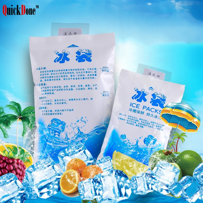 Ice Cream 10pcs/set 3 Size Insulated In-customized Reusable Dry Cold Pack Gel Cooler Storage Bag For Lunch Box Food NDK0215 |