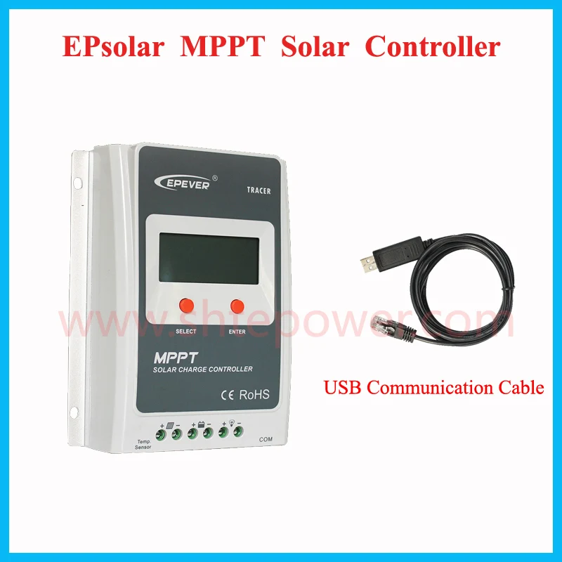 

EPEVER Tracer 2210A 12v/24v 20A MPPT Solar Charging Controller with CE ROHS Certification with USB communication cable
