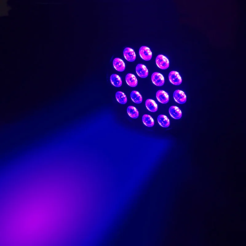 UV Disco Bar Party Stage Effect Lights 18 Leds AC 110V-220V Sound Active Auto DMX Magic Ultraviolet Light Laser Projector Lamps (8)