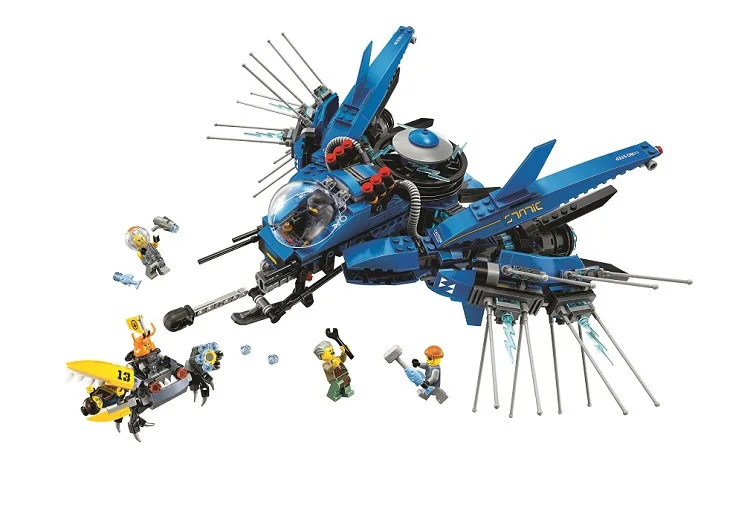 

10721 912pcs New Ninja Lightning Jet Building Block Compatible Legoed 70614 Toys Brick Christmas Gift for children