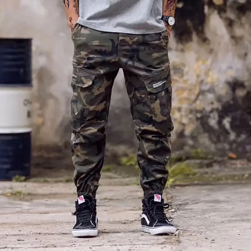 European American Fashion Streetwear Mens Jeans Jogger Pants Youth Fashion Summer Ankle Banded Pants Brand Boot Cut Jeans Pants