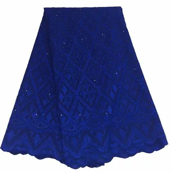 

2019 African Lace Fabric High Quality Cotton lace For Wedding Dresses Cotton Lace With Stones Nigerian Lace Fabrics fc65-1638