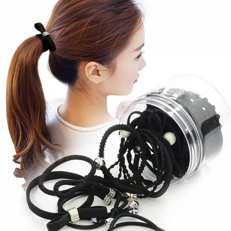 

24 Pcs A Set of Hair Rope Rubber Band Hair Ring Set Leather Cover Head Rope Korean Small Fresh and Simple Personality Lovely