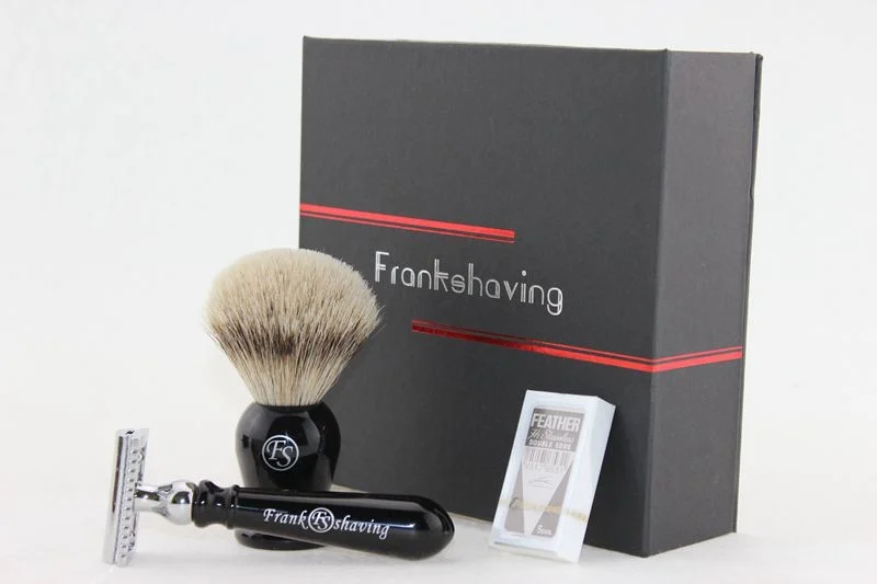 Frank Shaving-Безопасная бритва с двойными краями, лучшая бритвенная щетка для волос барсука мм 20 мм подарочный набор для бритья/комплект# S2016101