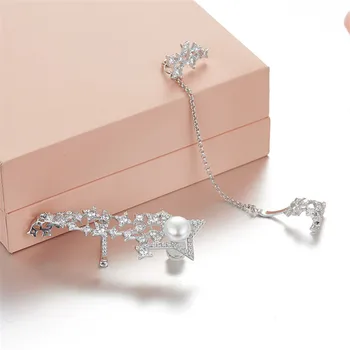 

[MeiBaPJ]Real 925 Sterling Silver Simple Personality Multipurpose Earrings for Women with AAA High Quality Zircon Fine Jewelry