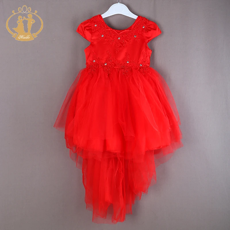 Nimble/платье принцессы для девочек; красная Детская одежда с вышитыми цветами для свадебной вечеринки; roupas infantis menina; одежда для детей