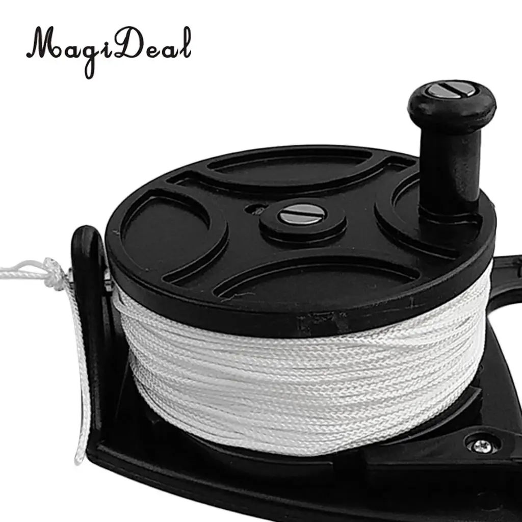 Ultralight Portable SMB Dive Reel Kayak Anchor & Handle, Finger Stopper, 46m Line for Underwater Scuba Diving Snorkeling