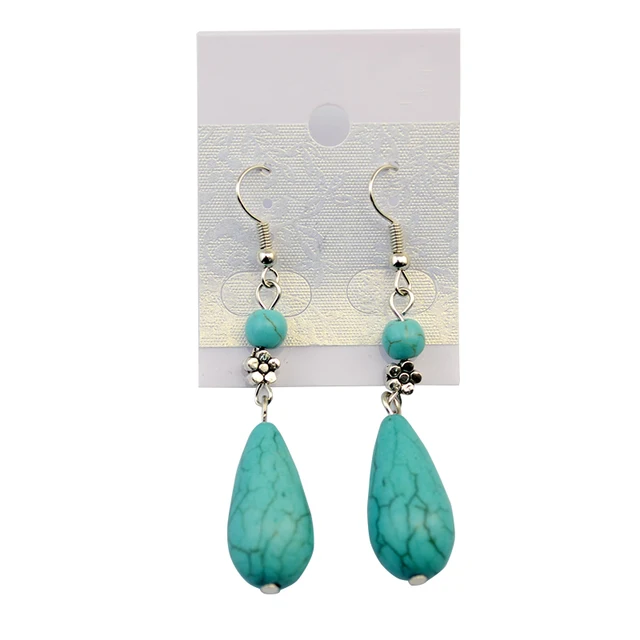 Idealway Bohemian Summer Style Brincos Leaf Tel Long Drop Idealway Bohemian Summer Style Brincos Leaf Tel Long Drop Earrings Gypsy Green Stone Dangle Earring
