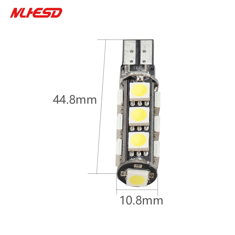 1xT10 Canbus 194 W5W 5050 13 smd Автомобильный светодиодный белый светильник без ошибок, парковочные лампы, светильник для багажника, номерного знака, задний фонарь, DC 12V светильник