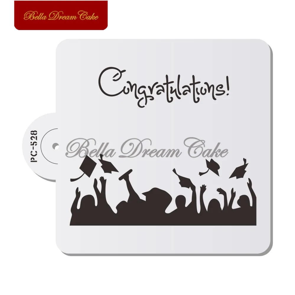 

Congratulate Graduation Silhouette Cake Stencils Fondant Chocolate Cookies Stencil Template Cake Decorating Tool Bakeware