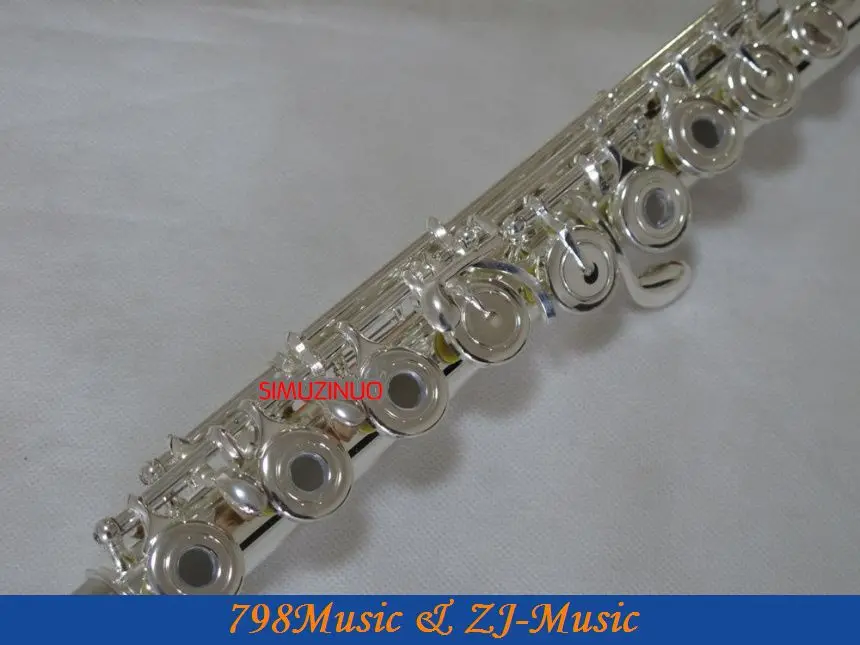 Флейта-ключи с серебристым напылением-открытое отверстие-сплит-E-офсетная-G-B Foot-NO.5