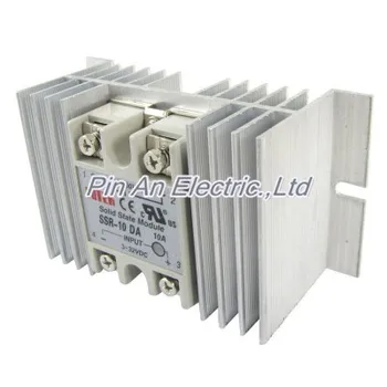 

DC to AC Solid State Relay SSR-10DA 10A 3-32V DC 24-380V AC + heat sink