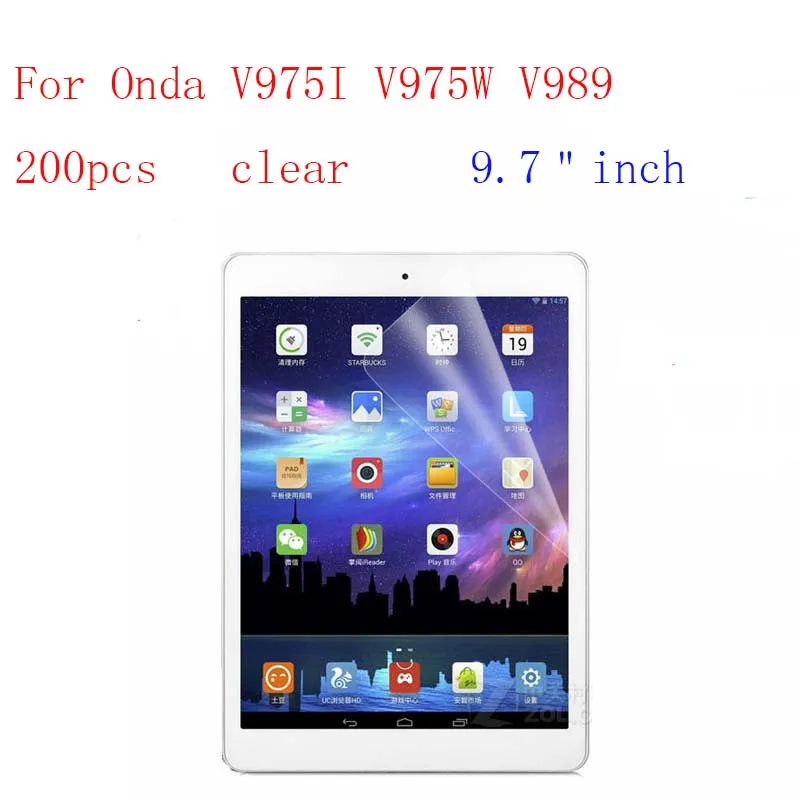 

Transparent Lcd Screen Protector Film for Onda V975I V975W V989 explosion-proof membrane without retail packing 200pcs/lot