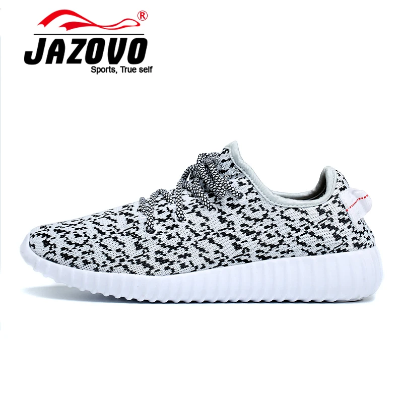 

2016 Jazovo Running Shoes Man Breathable Sports Shoes Outdoor Running Sneakers white Walking Shoes yeezy trainers 36-46