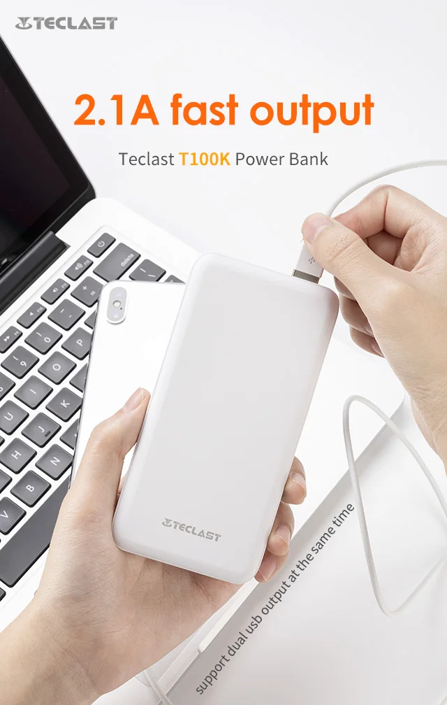 T100K 10000mAh реальная емкость два порта банк питания USB Внешняя батарея зарядное устройство Быстрая зарядка банк питания для смартфона Xiaomi