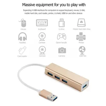 

USB3.0 HUB Adapter Dock 4 Port Multi-USB Splitter Hub High Speed Expander for Reader Notebook MacBook Smartphone expansion