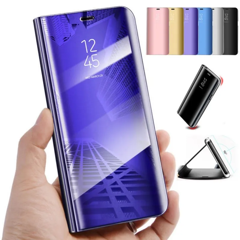 Mirror Smart Case For Xiaomi Mi A1 Case Clear View PU