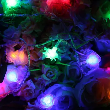 

10M 33ft 100 led 3AA battery powered outdoor led copper wire rose string lights for christmas festival party wedding decoration