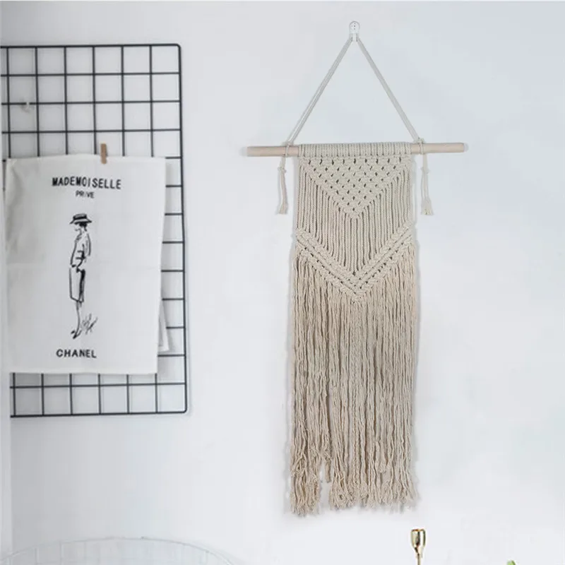 

Ins wind cotton tapestry wall hanging handmade woven tapestry living room bedroom creative home decoration curtain macrame