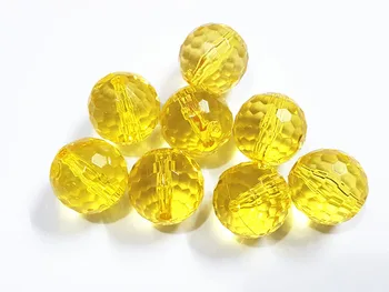 

12mm 480pcs/bag,20mm 105pcs/bag Yellow Transparent Acrylic Many Faceted Beads