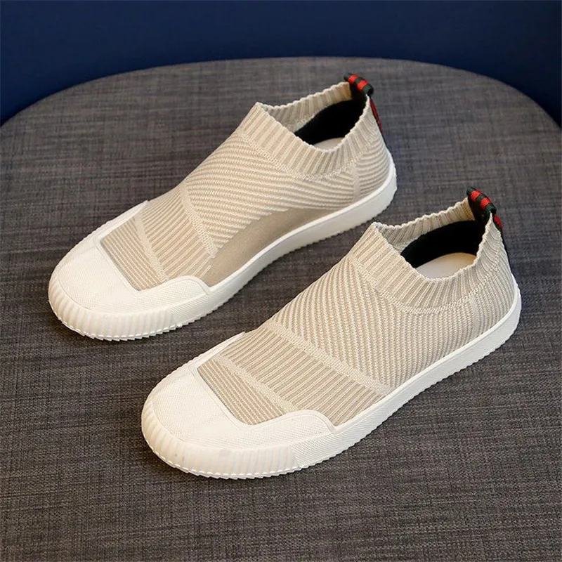 

YOUBROER Coconut Shoe Female Shoe Female Student Loafer Shoe Spring Summer Flies Knit Low To Help Knit Flat Bottom Shoes