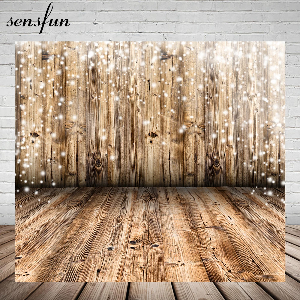 Sensfun старый деревянный фон для фотостудии Белый Снег новорожденный Рождество