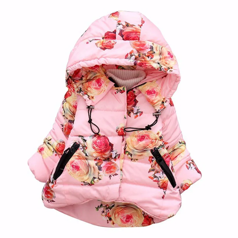 

Christmas Baby Girls Jacket children Coats jacket girl's warm Outewear Coat children's winter down kids Girls flower snowsuit
