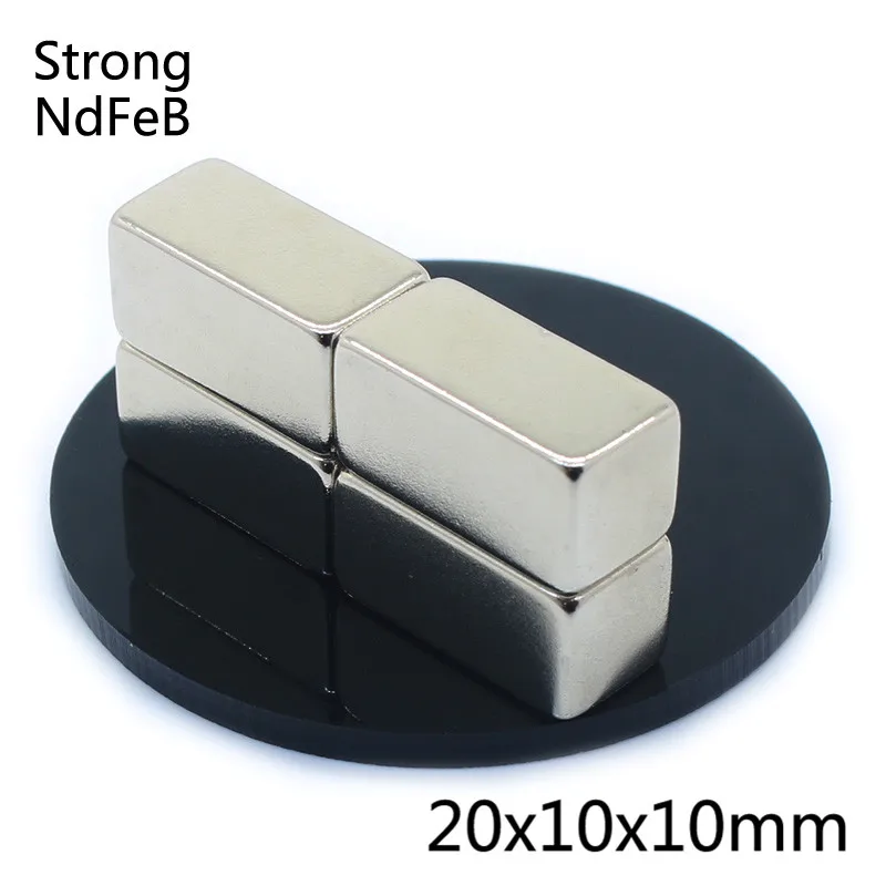 5 шт. 20x10x10 мм, неодимовый магнит Cuboid Постоянный NdFeB N35 Супер мощные магнитные магниты для ремесел Галлий металл