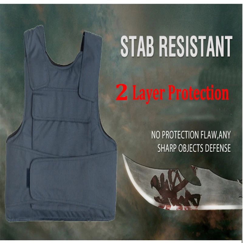 2017New 2 Layer Stab Resistant Vest Soft Self Defense Police Use