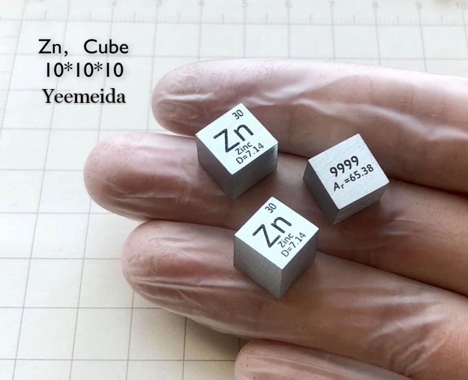 Buy Zn Zinc Metal 10mm Density Cube 99.99 Pure for