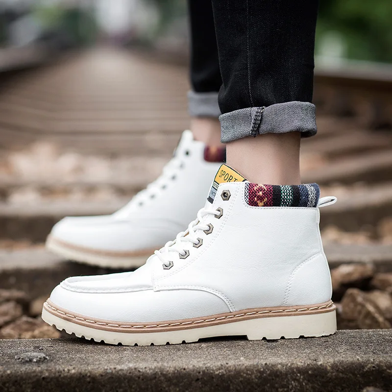 2018 Genuine Leather Men Boots Spring Autumn Winter Man Casual Shoes Fashion Lace-up Ankle Boot Men's Snow Shoe Work Vintage  (7)