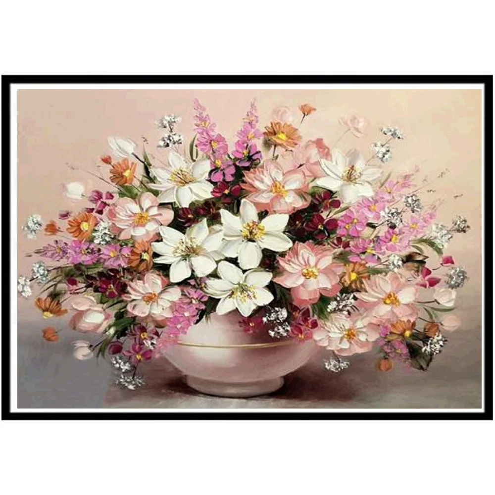 

DIY 5D Full Diamond Painting Flower Vase Cross Stitch Diamond Embroidery Patterns Rhinestones Diamond Mosaic Painting New 2019