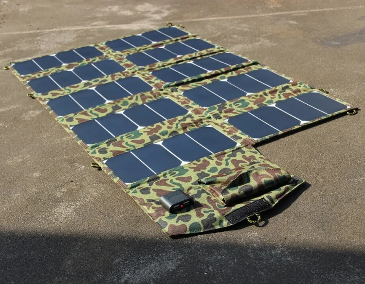  64W 2.5A outdoors High Power Efficiency Solar Power Supply Folding portability waterproof Charge ph