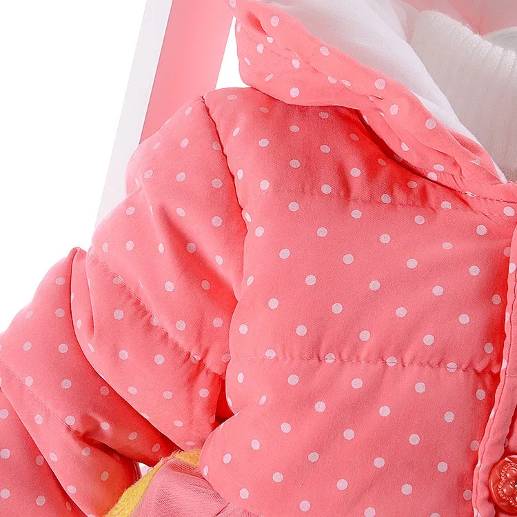 Коллекция года, зимняя одежда для новорожденных девочек, комплект одежды из 2 предметов, Милая одежда принцессы с цветочным рисунком, розового и желтого цветов
