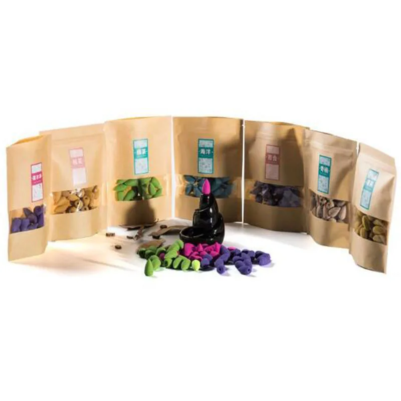 

50Pcs/Bag Flower Fragrance Backflow Incense Aroma Cones Lavender Wormwood Incense Mosquito Repellent Incense Deodorize Room Home