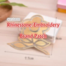 5 шт/лот сверкающие стразы Бренд узор одежда аппликация вышивка на заказ