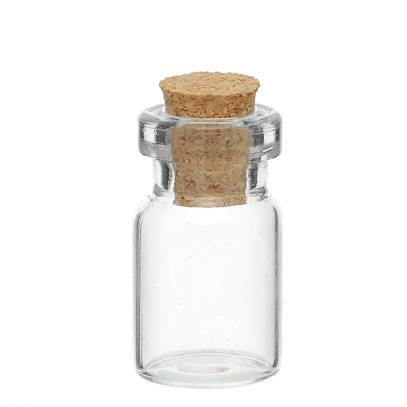 

50Pcs Transparent Vial Potion Perfume Jar Container Glass Bottle Display Glassware Tie Plug Cork, 5 Sizes