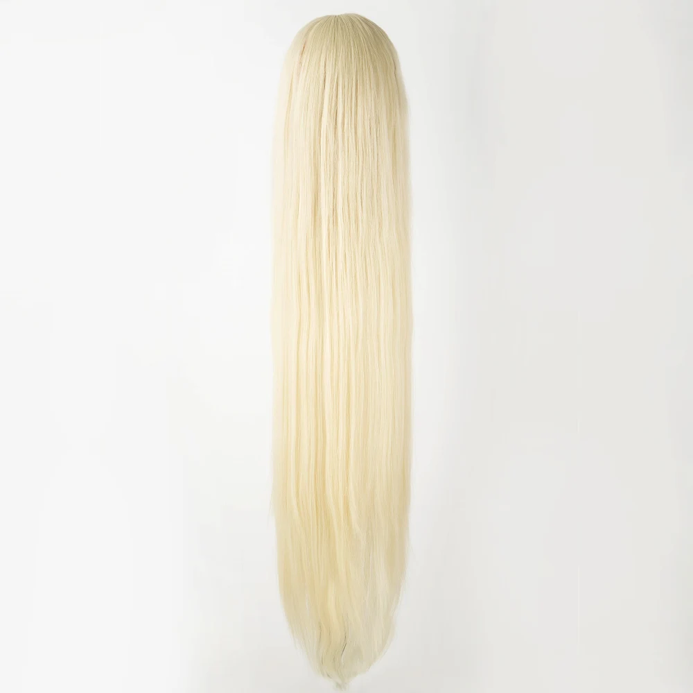 Fei-Show синтетический термостойкий волоконный костюм для Хэллоуина, карнавальный салон, длинный прямой белый парик 100 см/40 дюймов - Цвет: blonde