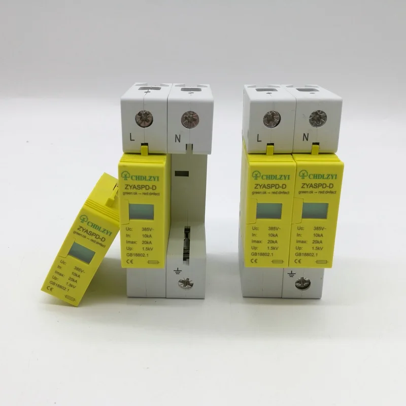 

SPD 1P+N 10KA~20KA ~385VAC 1.5KV House Surge Protector Protective Low-voltage Arrester Device