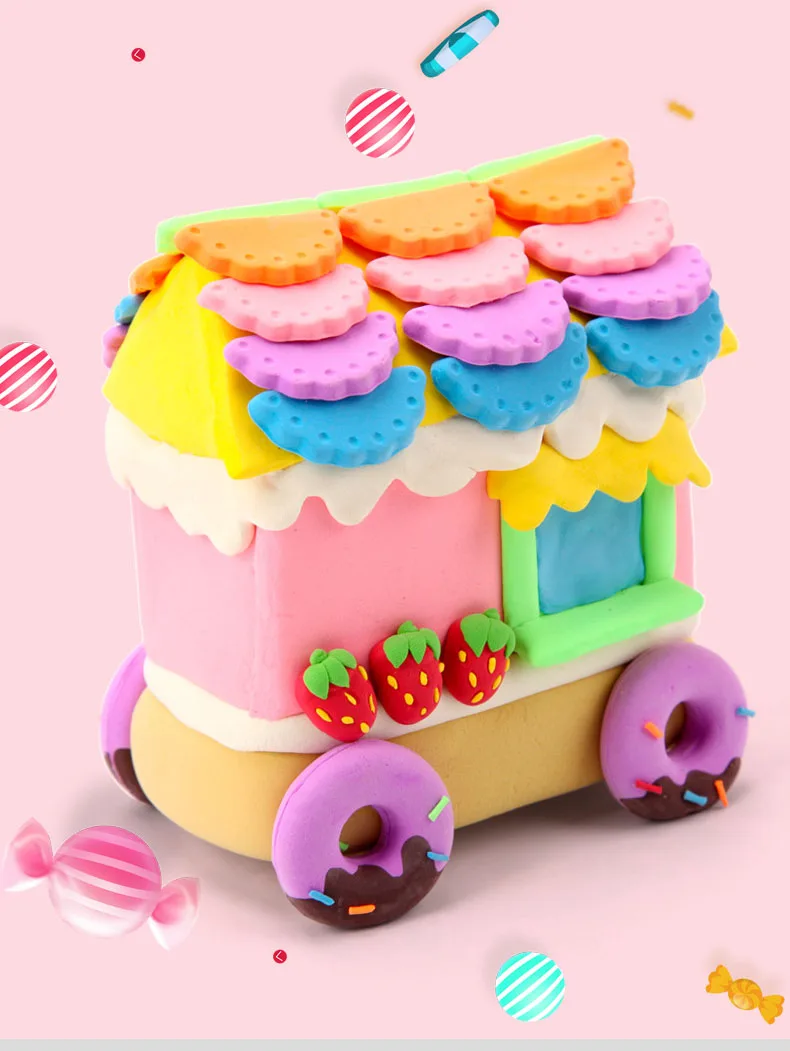 Seco Argila Quebra-cabeça Brinquedo Macio Espaço Slimming Polímero Magnética Plasticina Lama Faça Você Mesmo Snowfloco Brinquedos 48 Cor ar Luz 4 Argila de modelagem