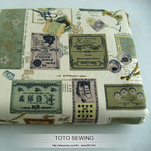 Buy Vintage classic stamps Printed linen cotton