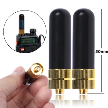 

2Pcs SRH805S SMA-F Female Dual Band Black Antenna Walkie Talkie Accessories 144/430/1200MHZ for Baofeng GT-3 UV-5R 888s Radio