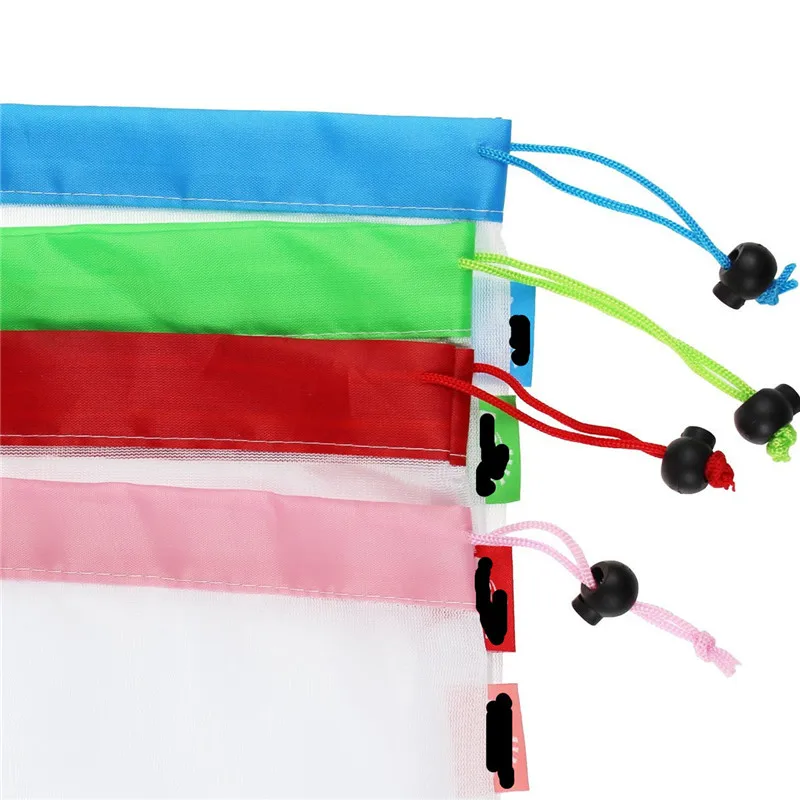 1 قطعة قابلة لإعادة الاستخدام شبكة انتاج الحقائب قابل للغسل صديقة للبيئة أكياس بقالة التسوق تخزين الفاكهة الخضار اللعب حقيبة التخزين